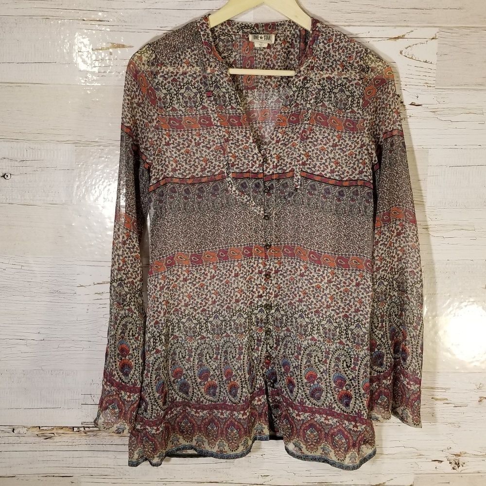 Converse full button down blouse